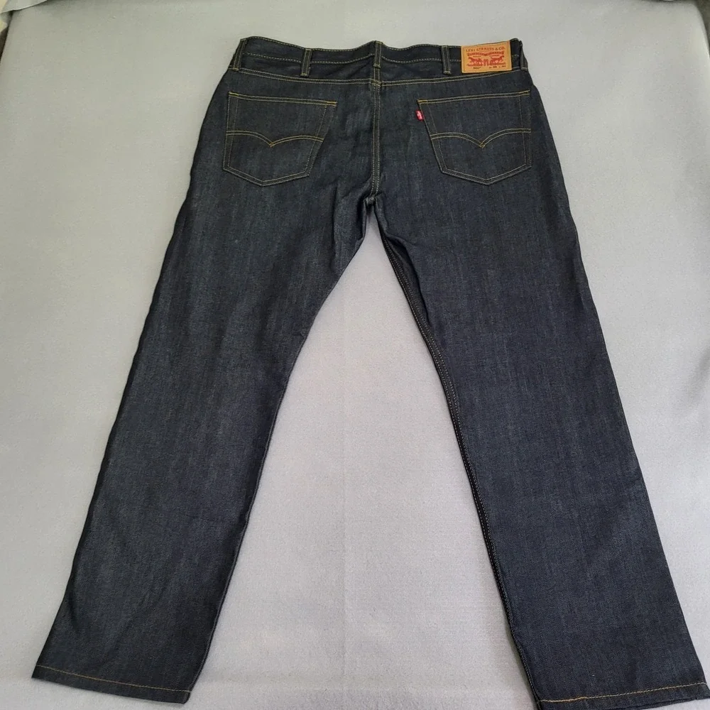 Levi's 502 Men's Taper Fit Denim Blue Jeans Dark Wash Size 38X30